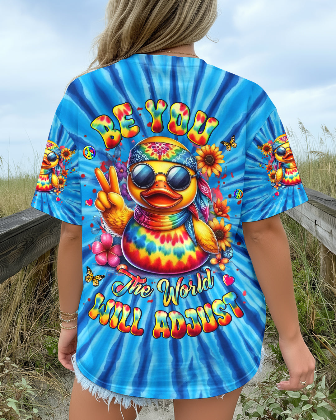BE YOU THE WORLD WILL ADJUST DUCK TIE DYE ALL OVER PRINT - YHHG1711251