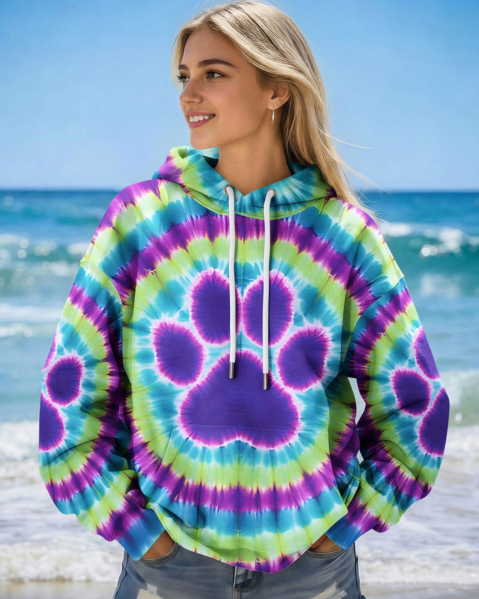 PAW PRINT TIE DYE ALL OVER PRINT - TYQY1612252
