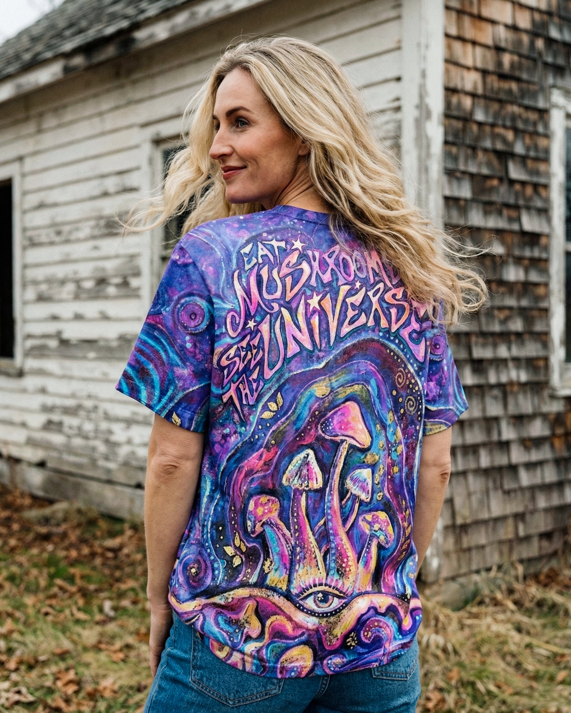 EAT MUSHROOMS SEE THE UNIVERSE SWIRL ALL OVER PRINT - RI3003262