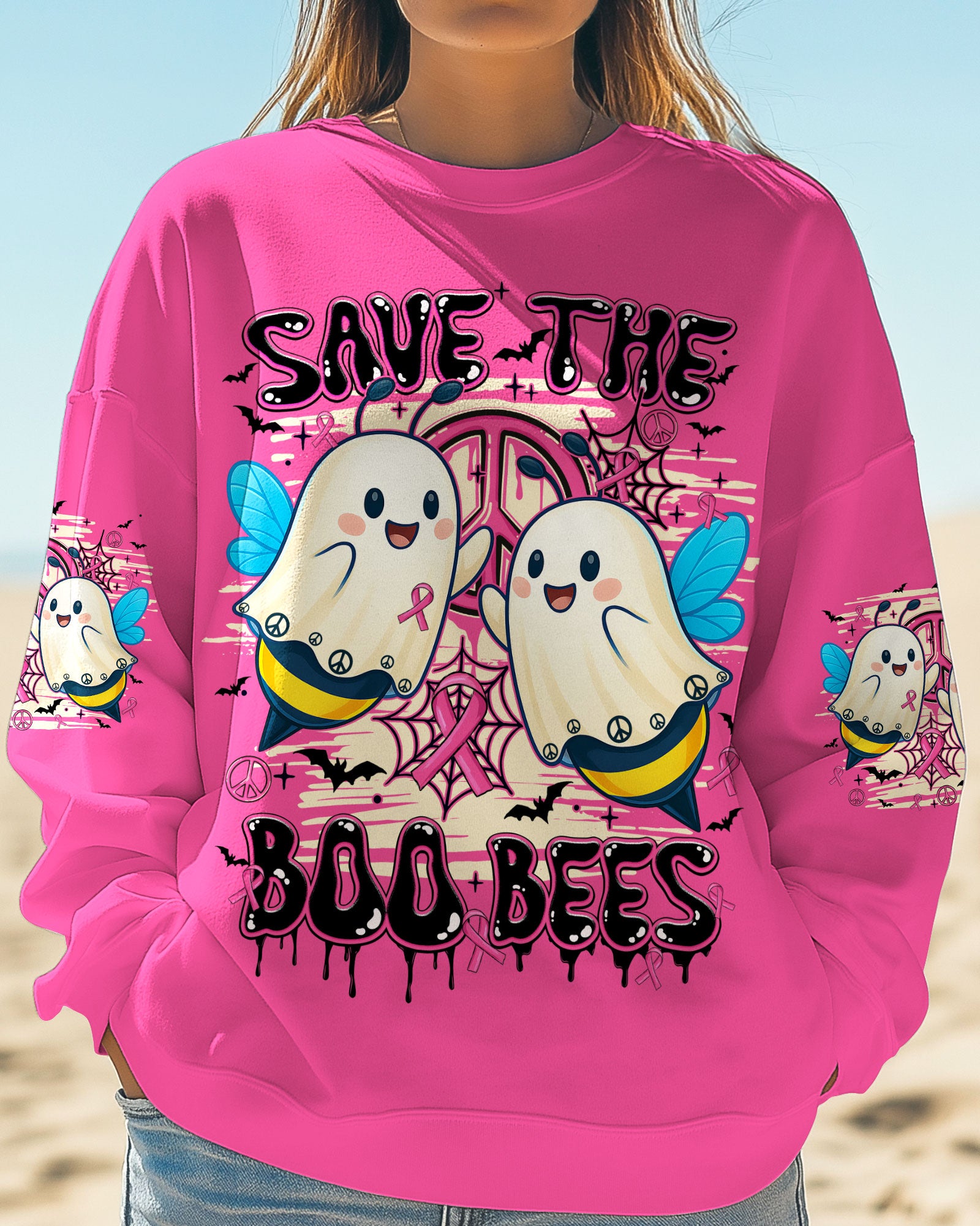 SAVE THE BOO BEES HALLOWEEN PINK ALL OVER PRINT - TY2307251