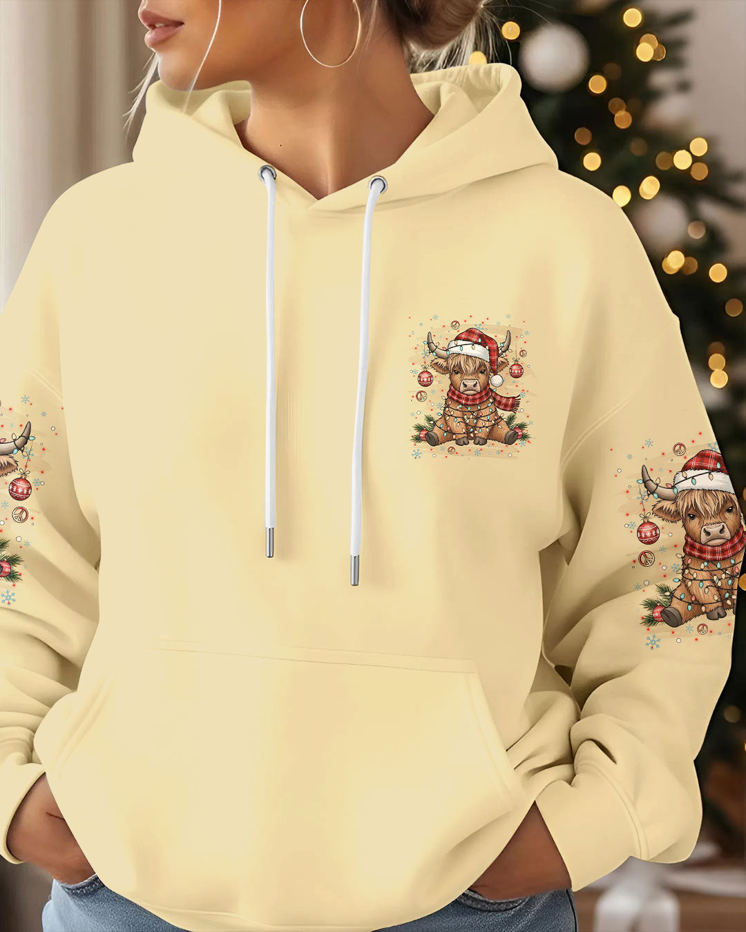I'M FINE EVERYTHING IS FINE CHRISTMAS COW ALL OVER PRINT - YHLN1011252