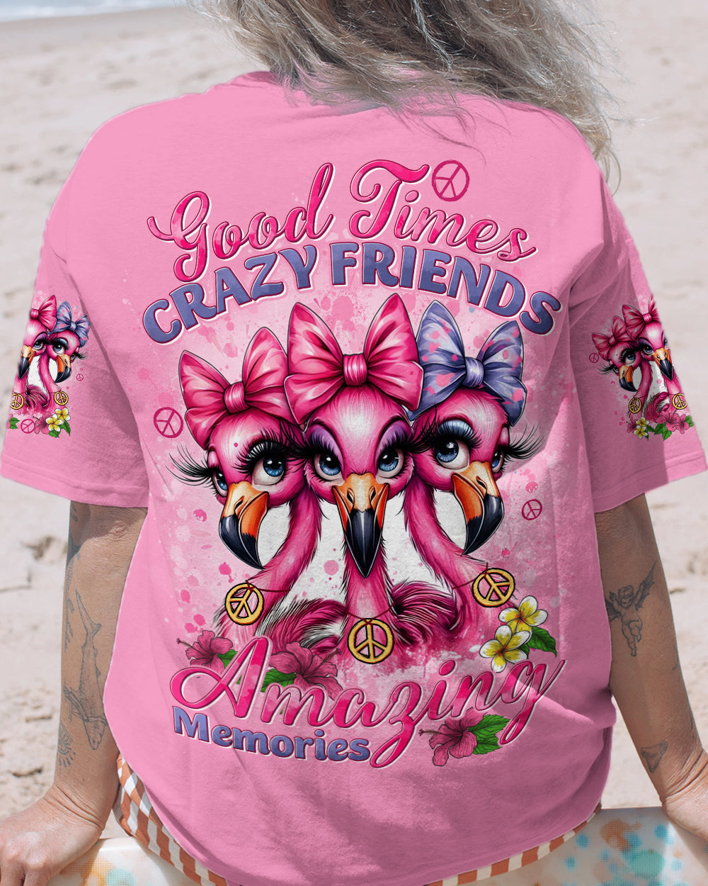 GOOD TIMES CRAZY FRIEND FLAMINGO ALL OVER PRINT - TYTD2305242