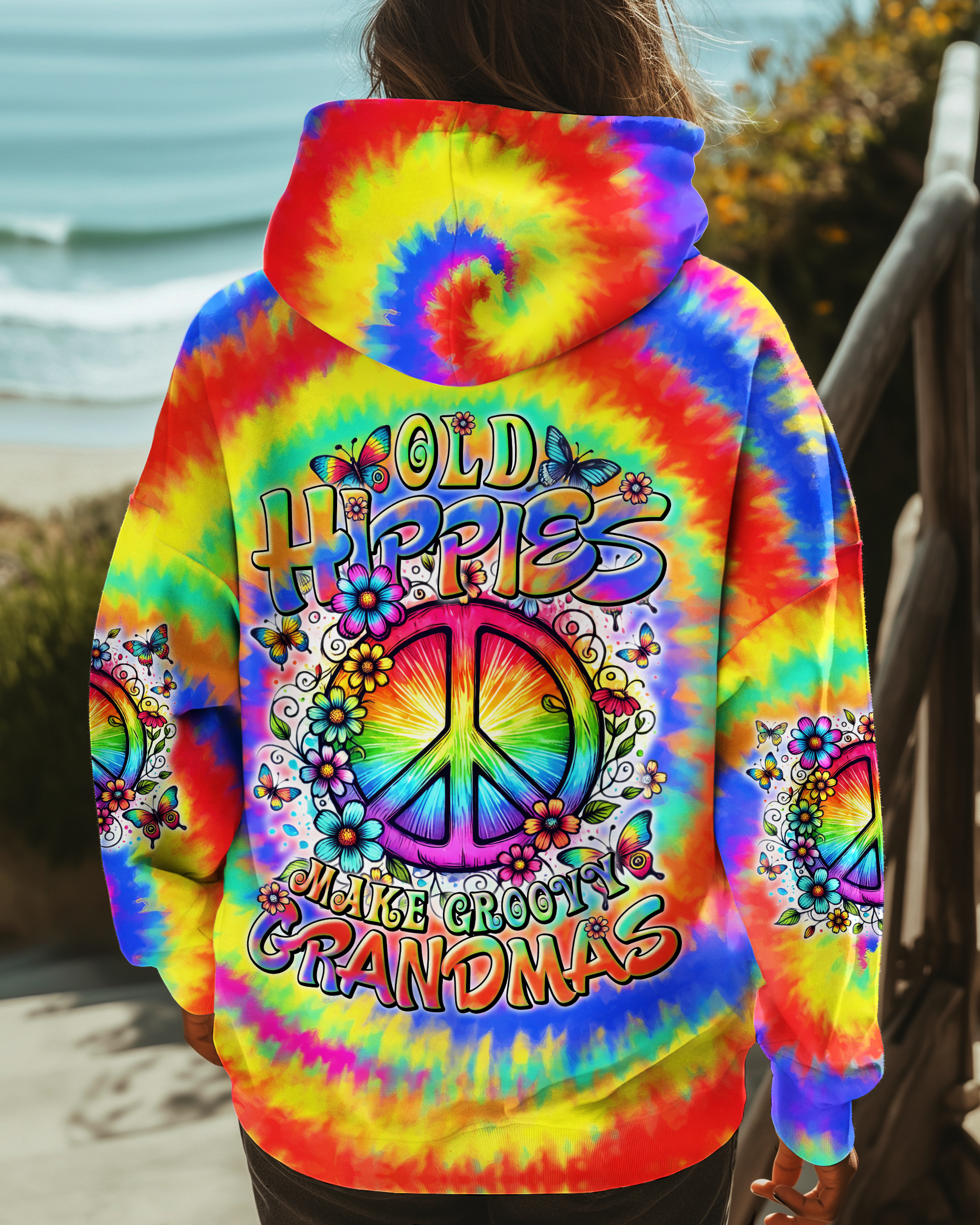 OLD HIPPIES MAKE GROOVY GRANDMAS ALL OVER PRINT - TYTD2308242