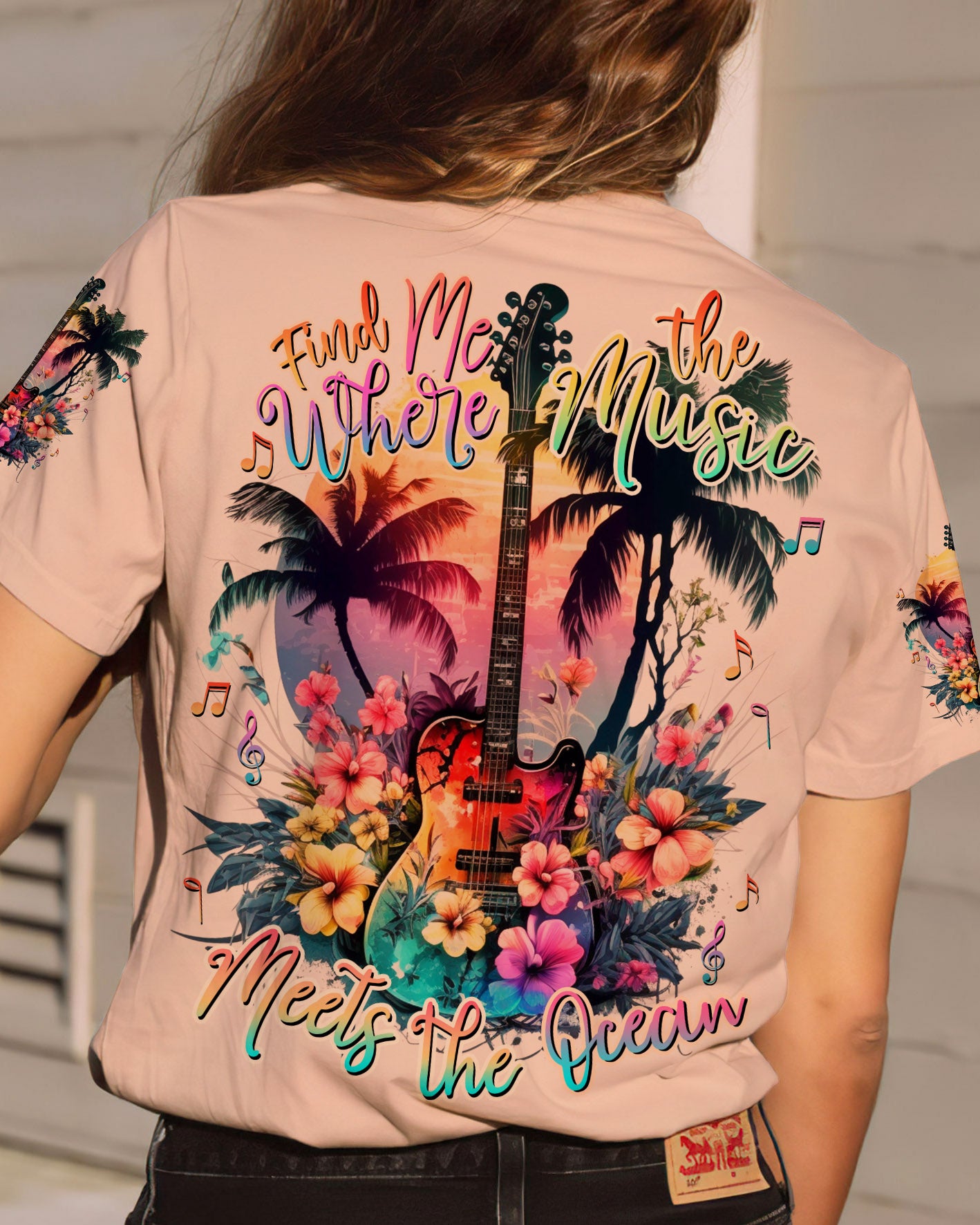 FIND ME WHERE THE MUSIC MEETS THE OCEAN GUITAR ALL OVER PRINT - TLNZ2604231