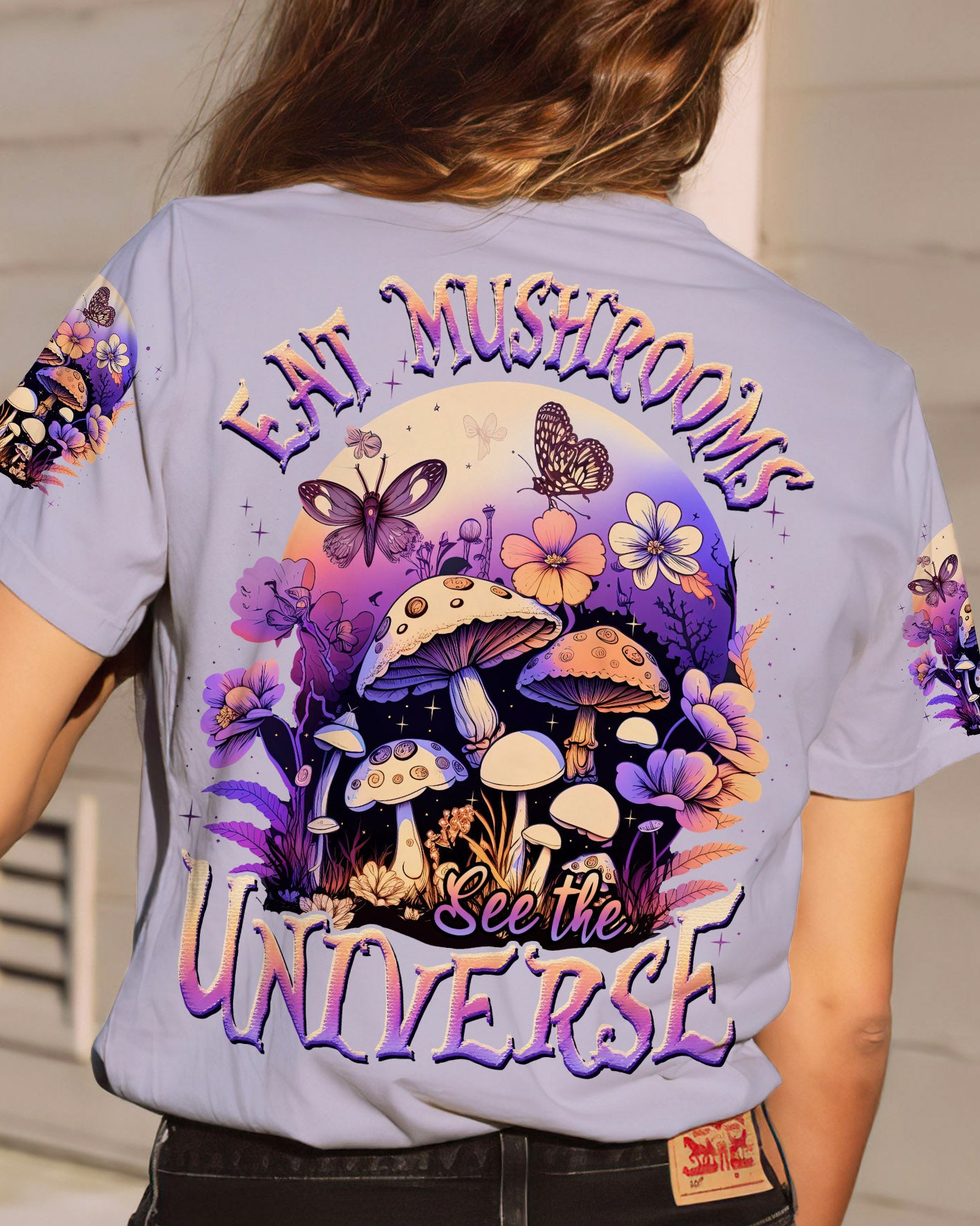 EAT MUSHROOMS SEE THE UNIVERSE ALL OVER PRINT - TLNZ2704233