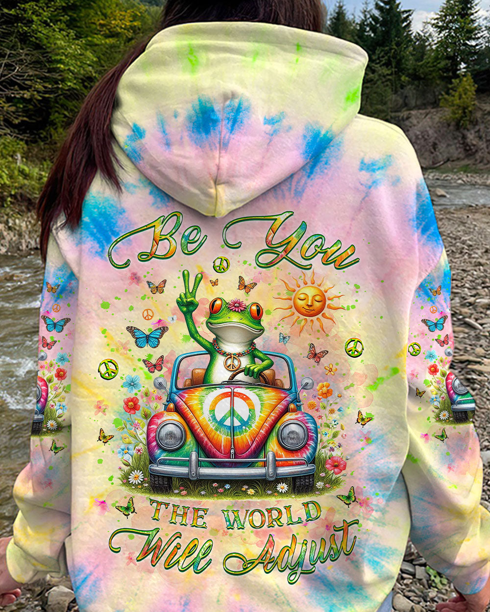 BE YOU THE WORLD WILL ADJUST FROG ALL OVER PRINT - YHKD1502242