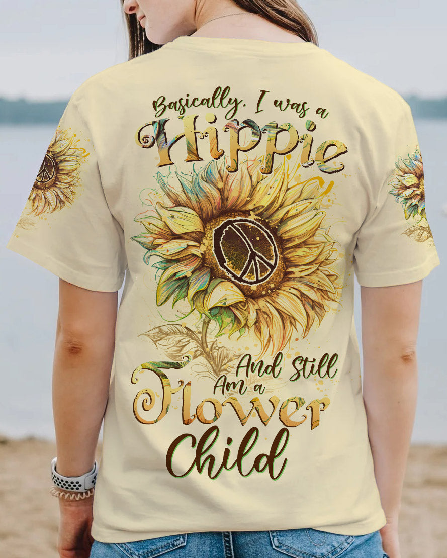 BASICALLY I AM A HIPPIE SUNFLOWER DRAWING ALL OVER PRINT - TLNZ1205233