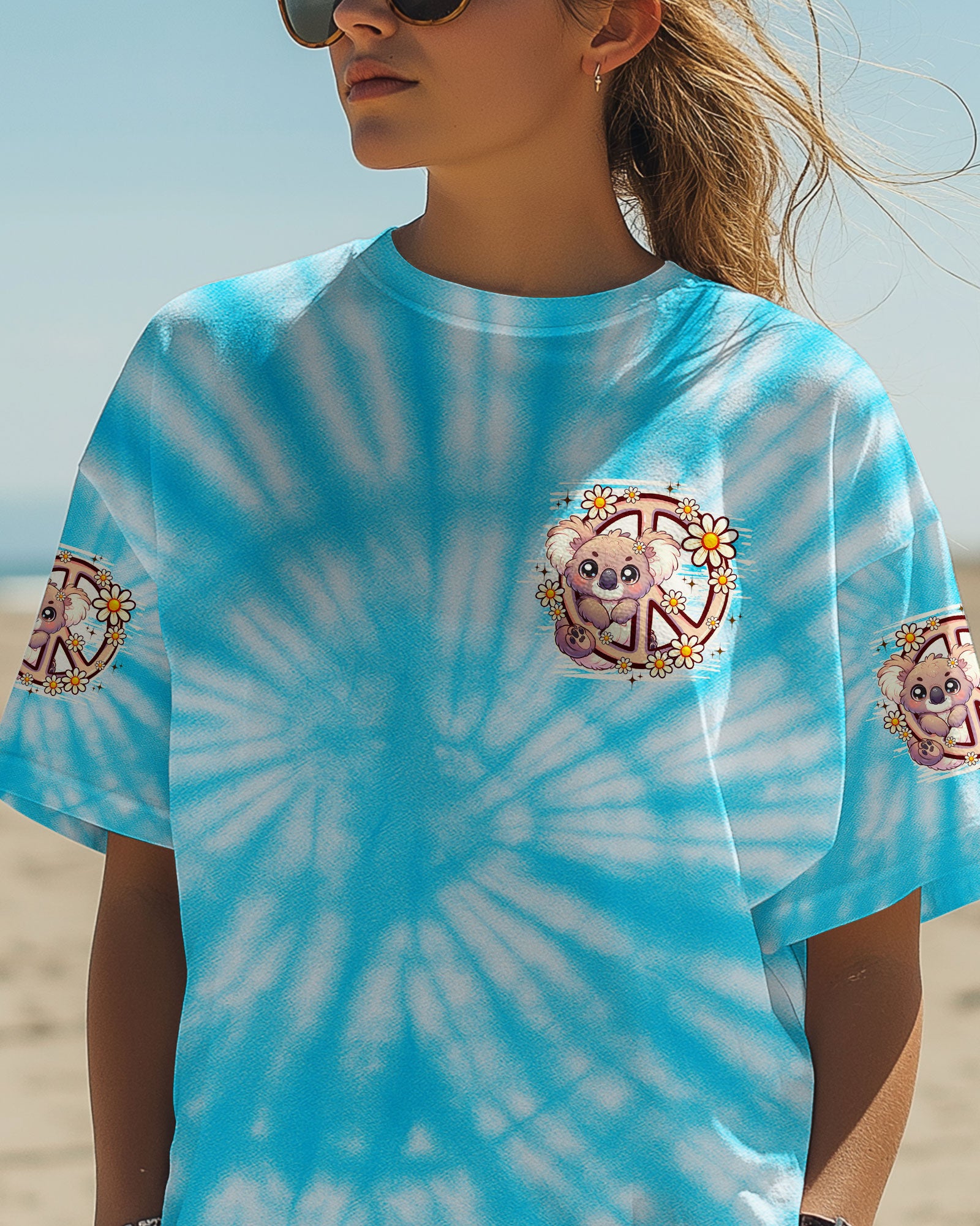 AIM HIGHER DREAM BIGGER KOALA HIPPIE TIE DYE ALL OVER PRINT - TY1107251