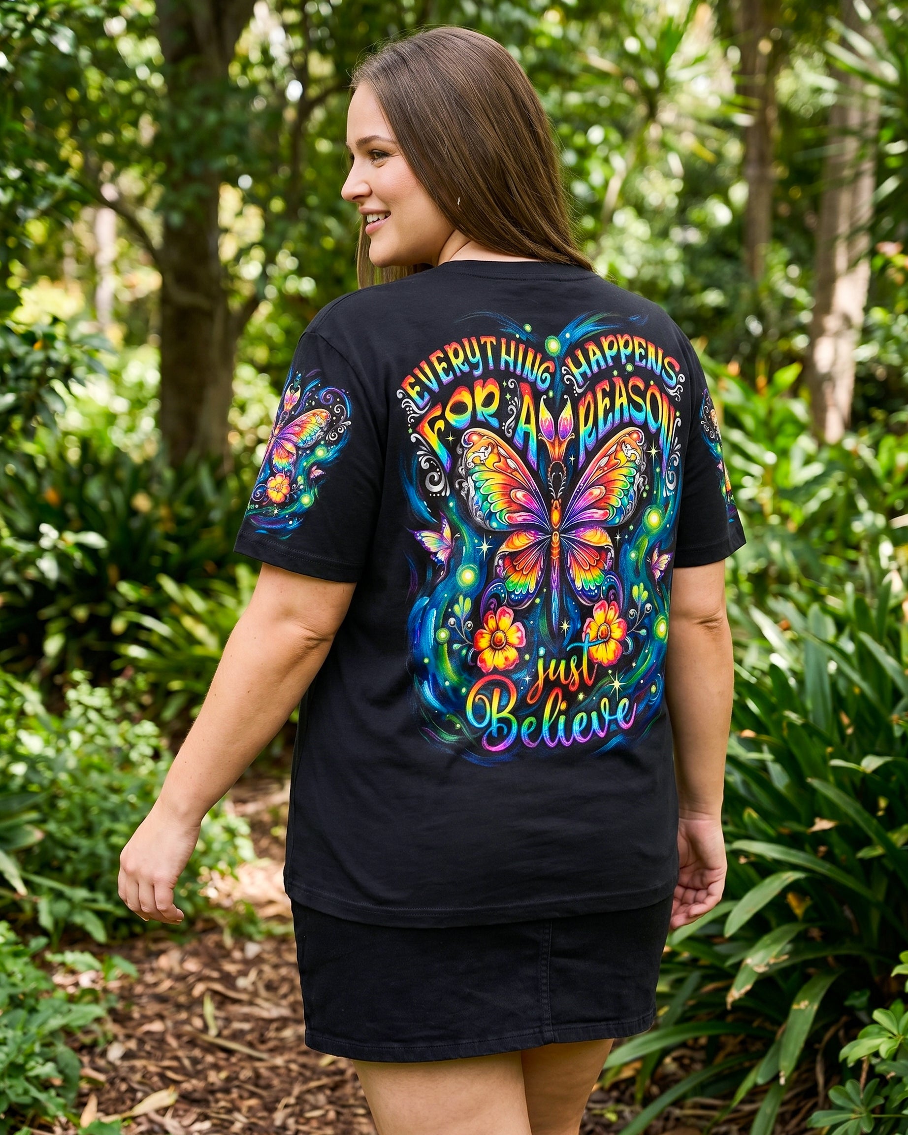 JUST BELIEVE BUTTERFLY GLOW ALL OVER PRINT - KM2404261