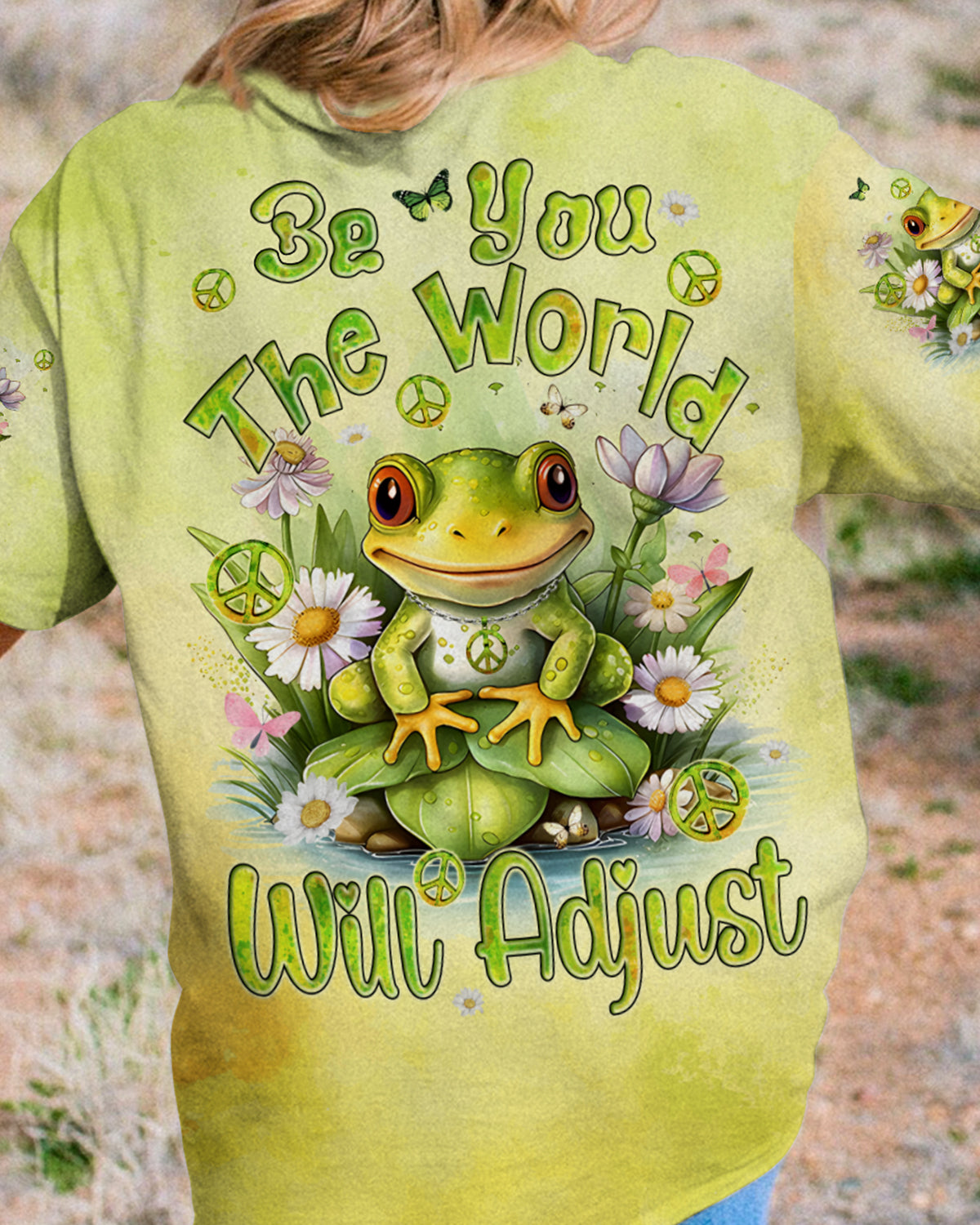 BE YOU THE WORLD WILL ADJUST FROG ALL OVER PRINT - TYQY0612233