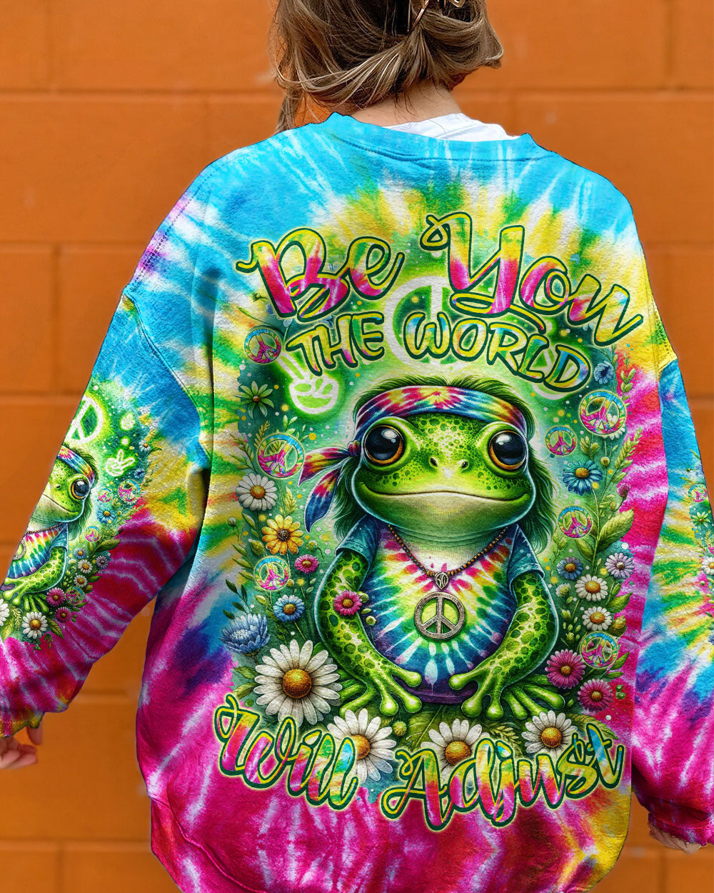 BE YOU THE WORLD WILL ADJUST FROG ALL OVER PRINT - TYTM0812234
