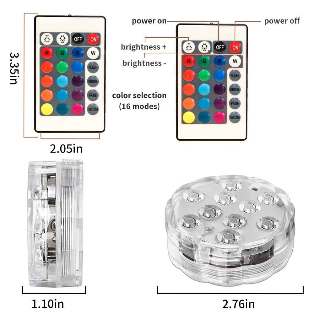 🌈 Waterproof Pool LED Lights | Remote Control Underwater Lamps