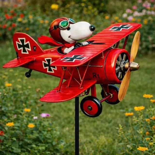 🔥LAST DAY - 50% OFF🎁 250th USA Patriotic Pilot Pup Garden Windmill