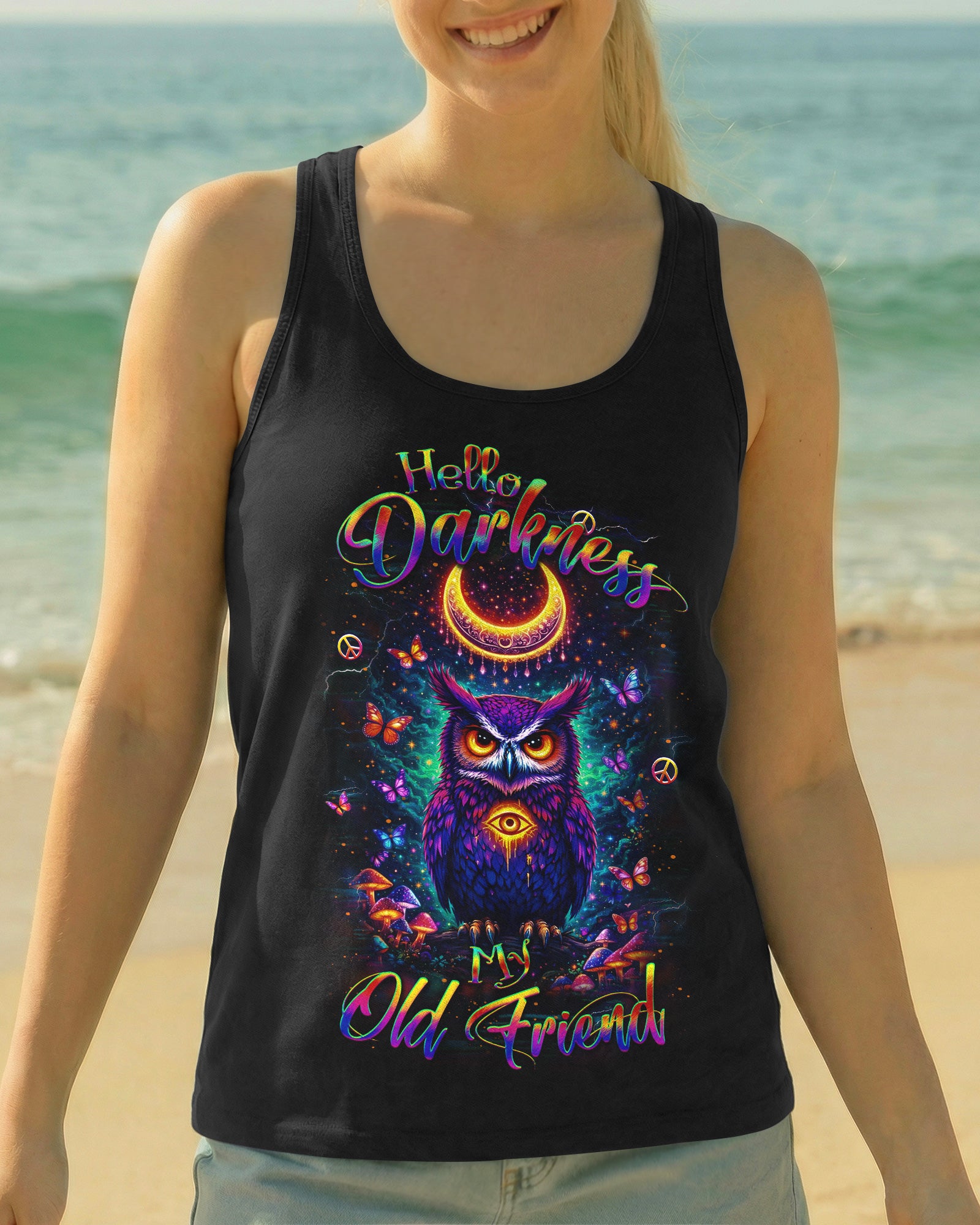 HELLO DARKNESS MY OLD FRIEND OWL ALL OVER PRINT - YHLT2402261