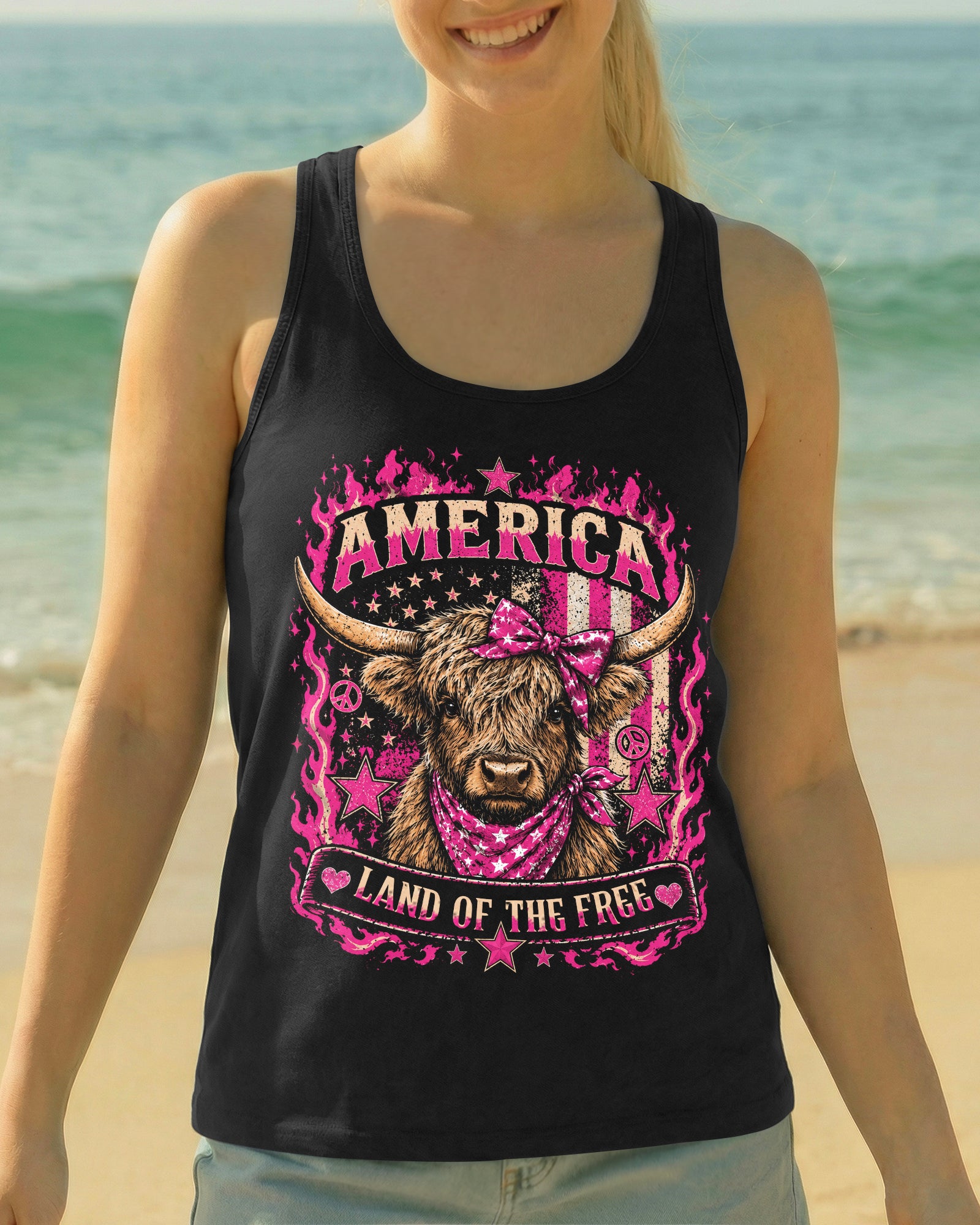 LAND OF THE FREE COW ALL OVER PRINT - TLHN0506261