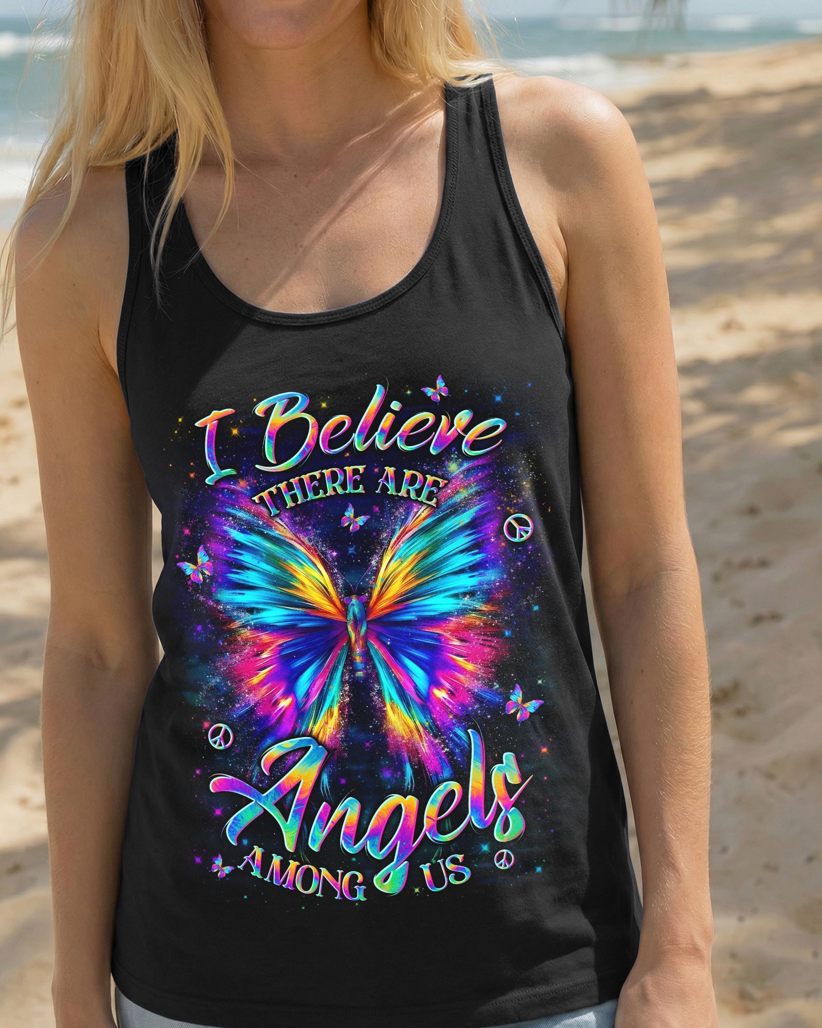 I BELIEVE THERE ARE ANGELS AMONG US BUTTERFLY ALL OVER PRINT - YHLN0402262