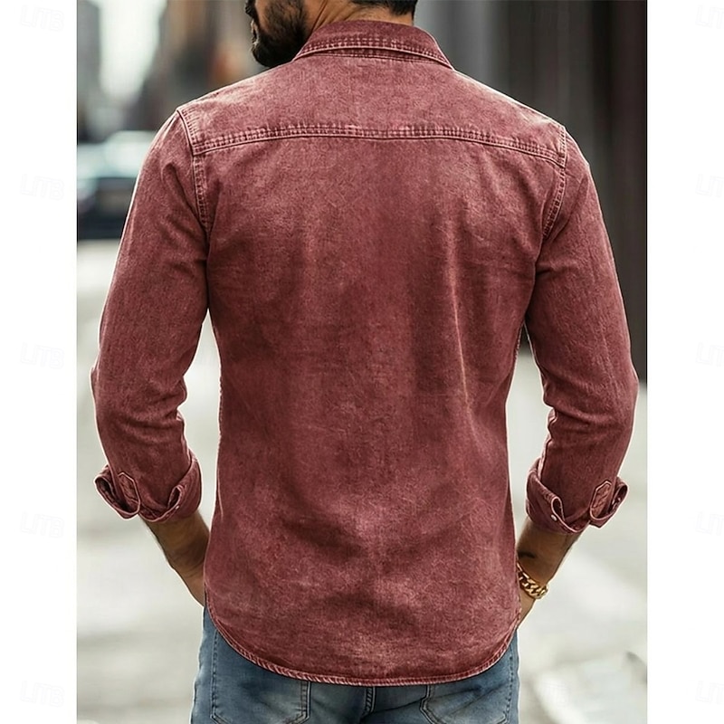 SoftFade Men's Western Shirt - Faded Button-Up Casual