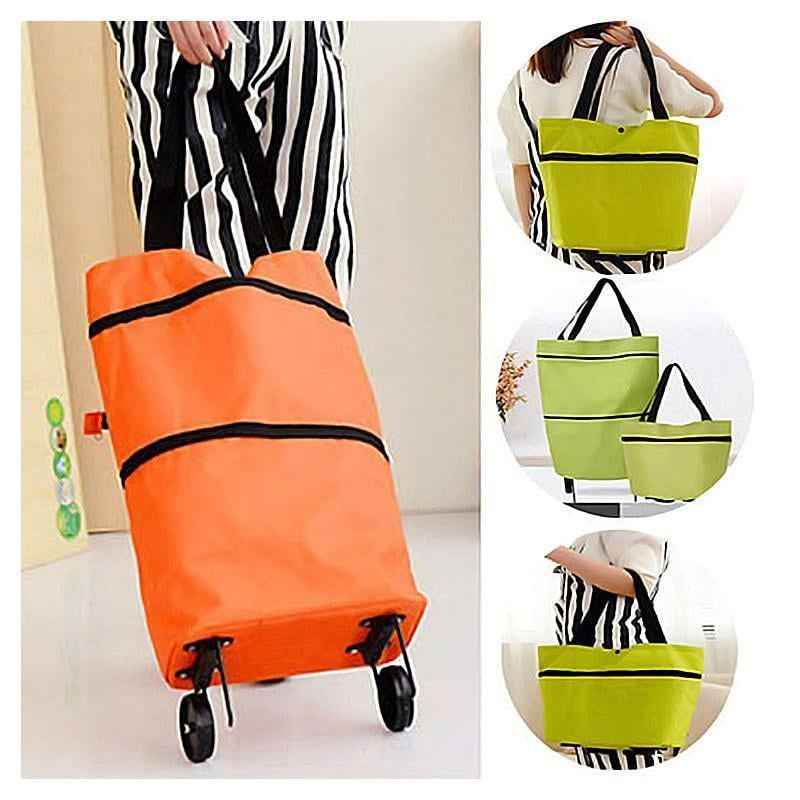 🛍️✨ 🔥LIMITED-TIME SALE🔥 2-in-1 Expandable Rolling Shopping Tote 🛍️🛞 Hidden Wheels, Expandable Zip & 44LB Capacity