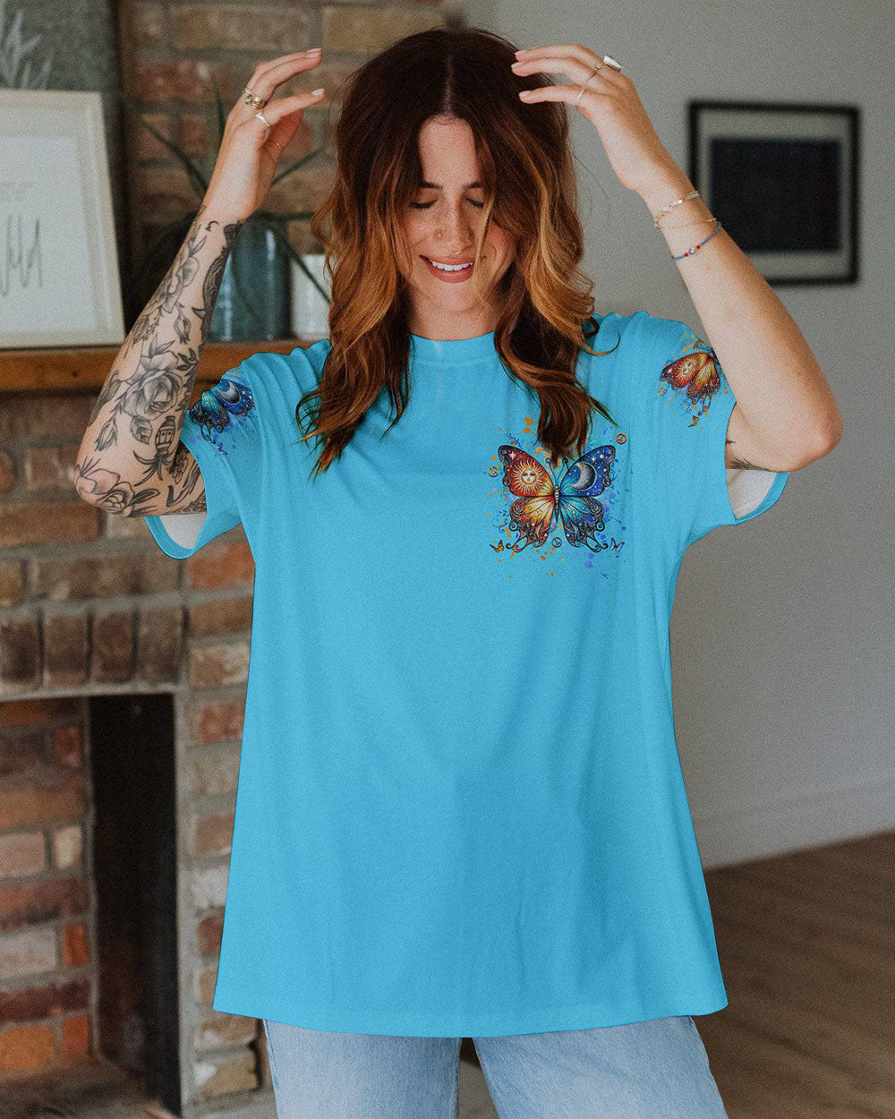BE YOU THE WORLD WILL ADJUST BUTTERFLY ALL OVER PRINT - YHHG0805241