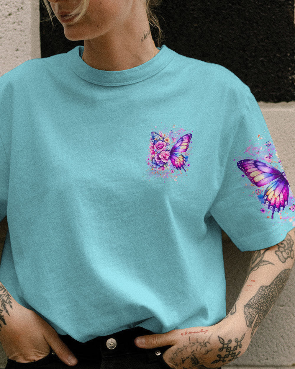 IF NOTHING EVER CHANGED BUTTERFLY ALL OVER PRINT - YHHG0907243