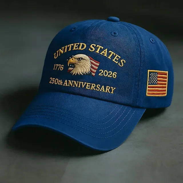 Men's USA 250th Anniversary Eagle Baseball Cap | Embroidered US Flag Patriotic Dad Hat