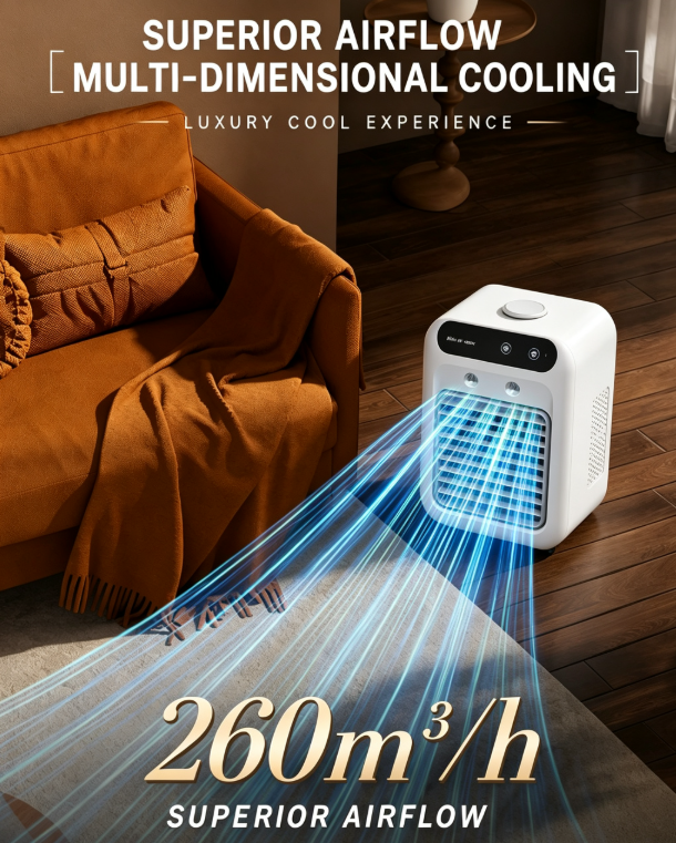 Mini Portable 3-in-1 Quiet Air Conditioner|Rechargeable & USB-Powered