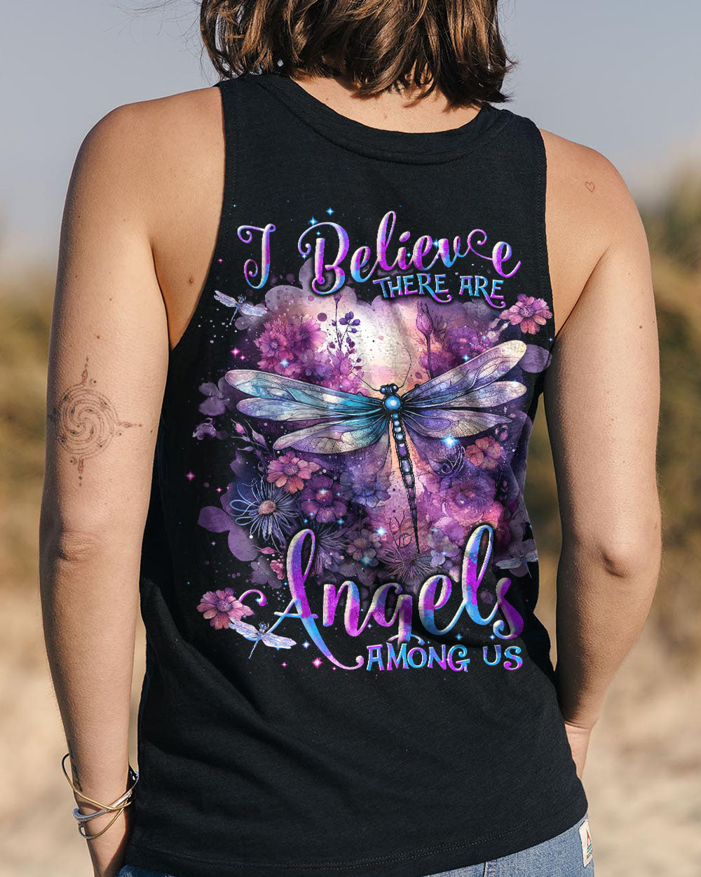 I BELIEVE THERE ARE ANGELS AMONG US DRAGONFLY ALL OVER PRINT - TLNT1601244