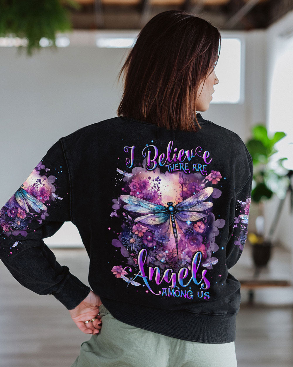 I BELIEVE THERE ARE ANGELS AMONG US DRAGONFLY ALL OVER PRINT - TLNT1601244