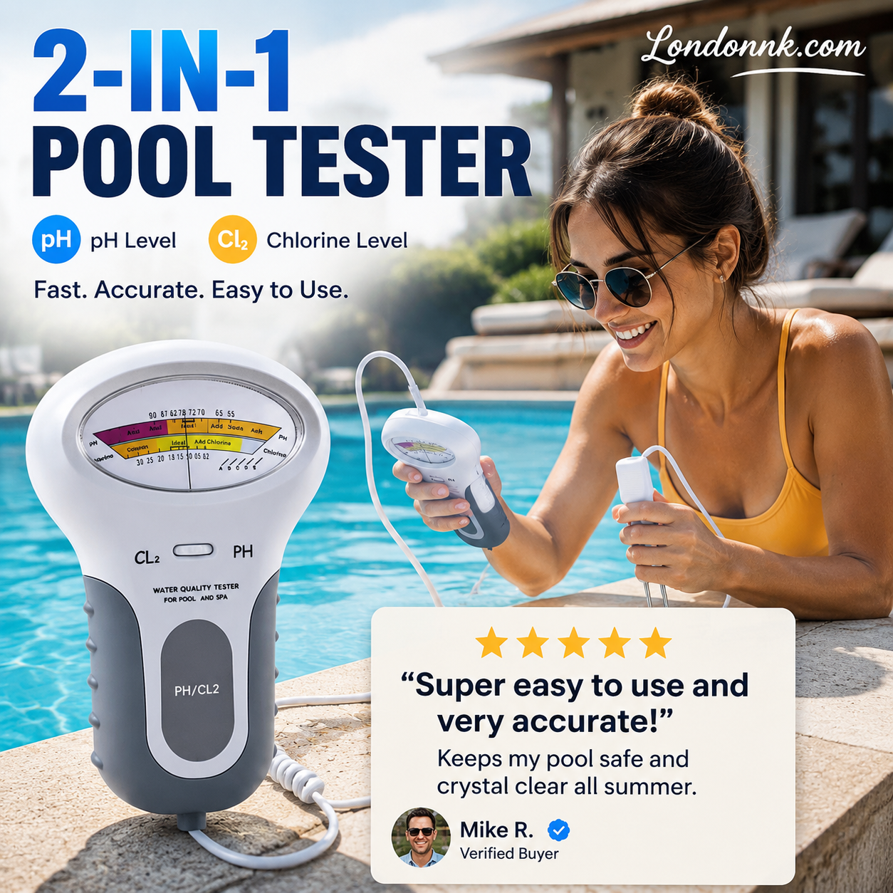 🔬💧 pH & Cl2 Chlorine Tester – 50% OFF! Precise Measurement of pH & Chlorine in Pool – Simple, Fast, Reliable. 🔥🏊