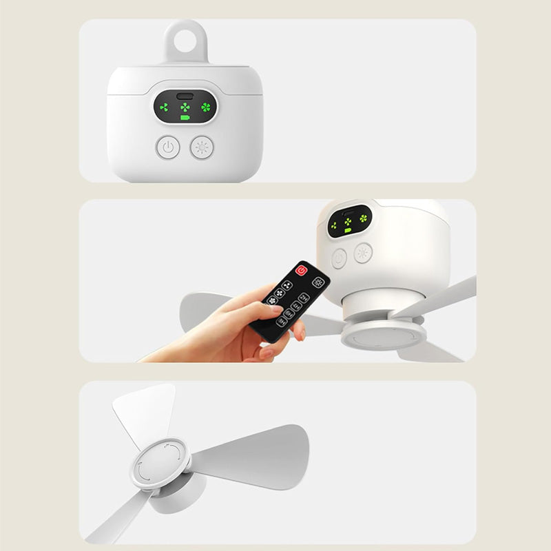 🍃Rechargeable Ceiling Fan with LED Light