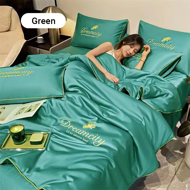 ⏰Last Day Sale 65% OFF🥰 ✨Summer Simple Ice Silk Quilt❄️ Ultra Cool Anti-Sweat Thin Quilt, Machine Washable Bedding