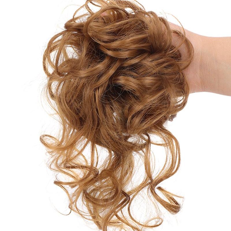 💗Messy Curly Hair Bun Scrunchie Extensions💗