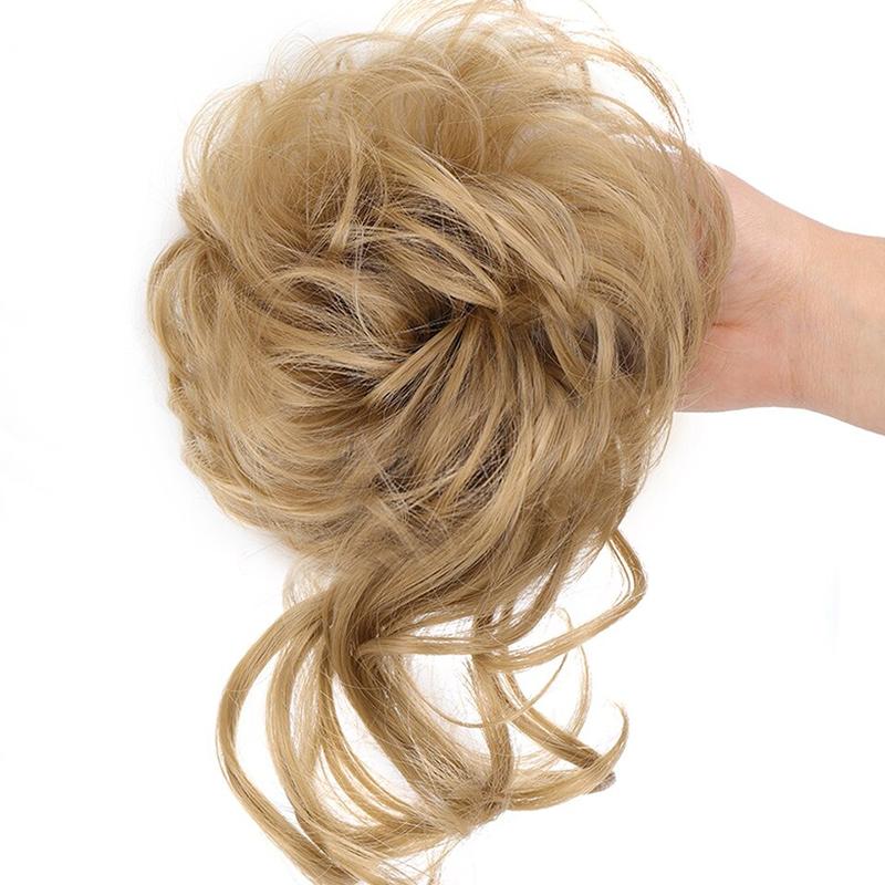 💗Messy Curly Hair Bun Scrunchie Extensions💗