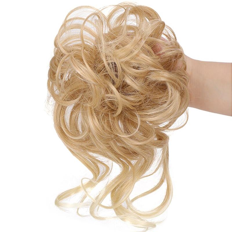 💗Messy Curly Hair Bun Scrunchie Extensions💗