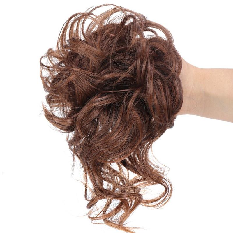 💗Messy Curly Hair Bun Scrunchie Extensions💗