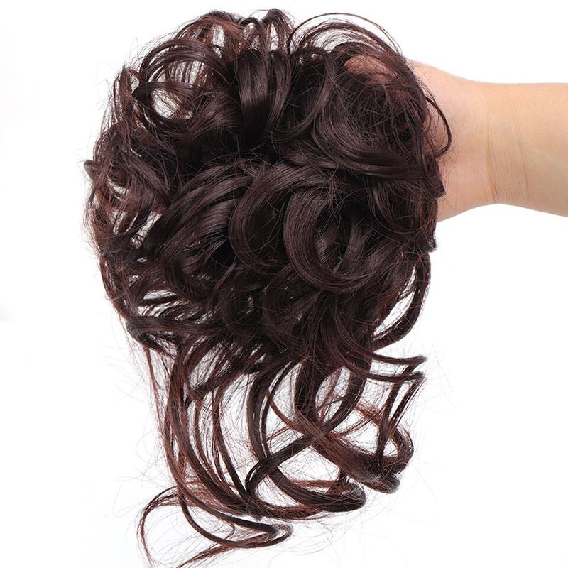 💗Messy Curly Hair Bun Scrunchie Extensions💗