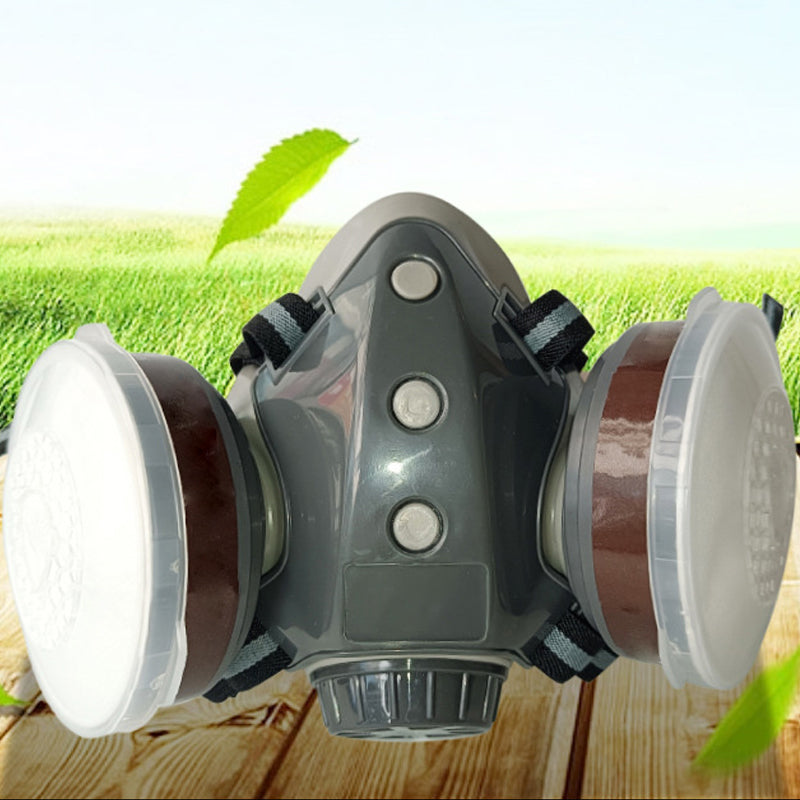 🔥Dust-Proof Integrated Respirator Mask – Dual-Tank Activated Carbon Filters, Industrial-Grade Gas & Dust Protection 🛡️🔥