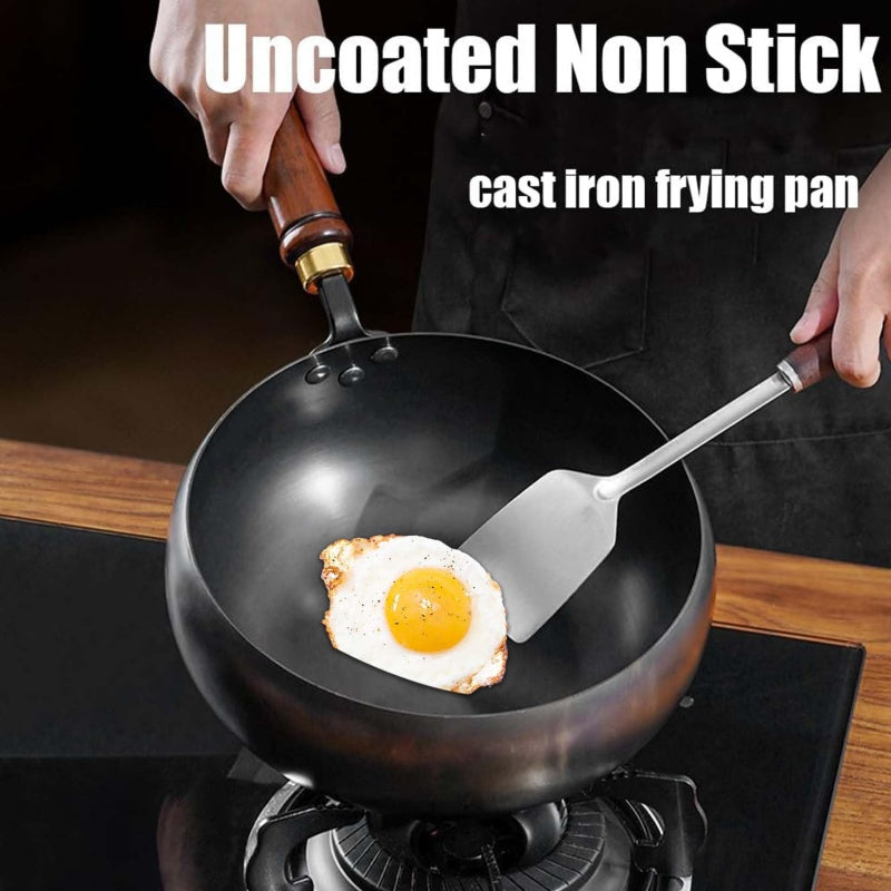 📢 60% OFF!! ⏰ Cast Iron Wok – Robust cast iron roasting pot with lid for braising & cooking 👩‍🍳