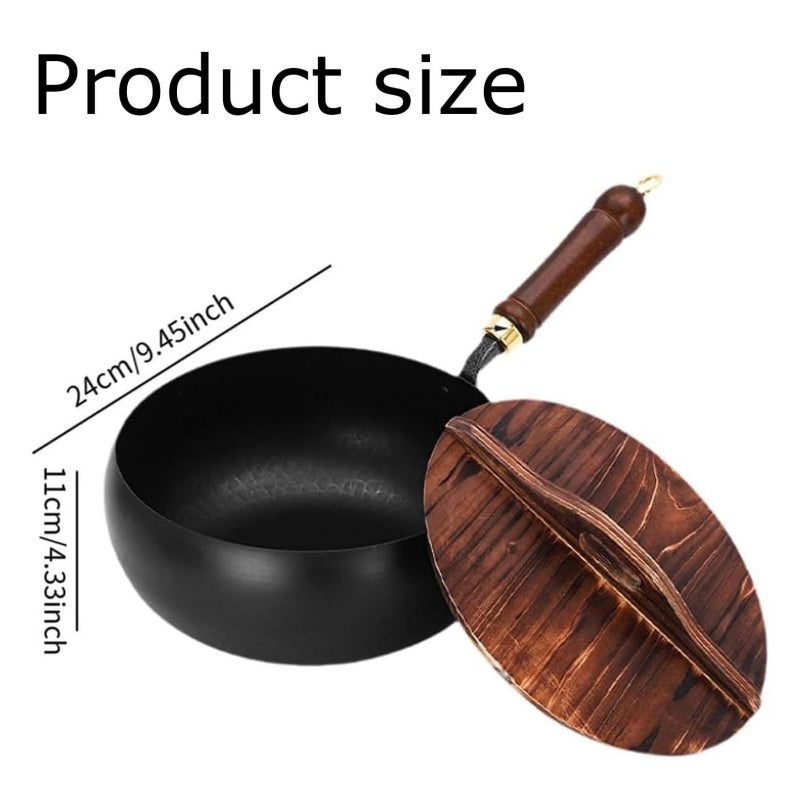 📢 60% OFF!! ⏰ Cast Iron Wok – Robust cast iron roasting pot with lid for braising & cooking 👩‍🍳