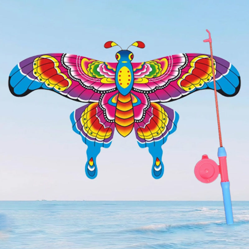 🔥2026 New Style🔥Trend Kids Creative Elastic Fishing Rod Kite🪁 – Backyard & Travel Essential