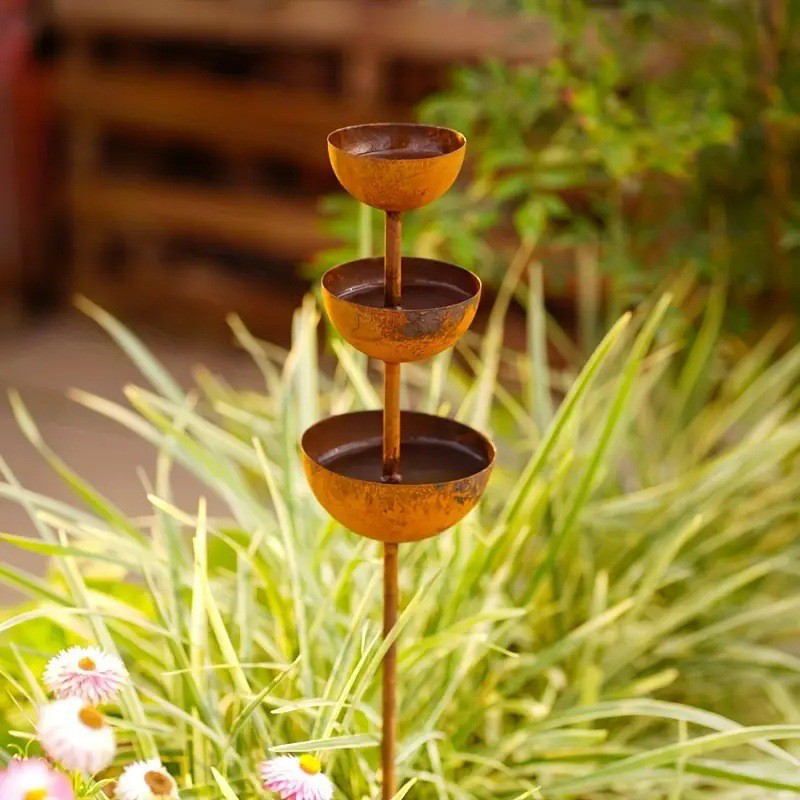 🌸Spring Special Limited 50%Off💐3-Tier Rustic Metal Bird Feeder & Drinker Stake