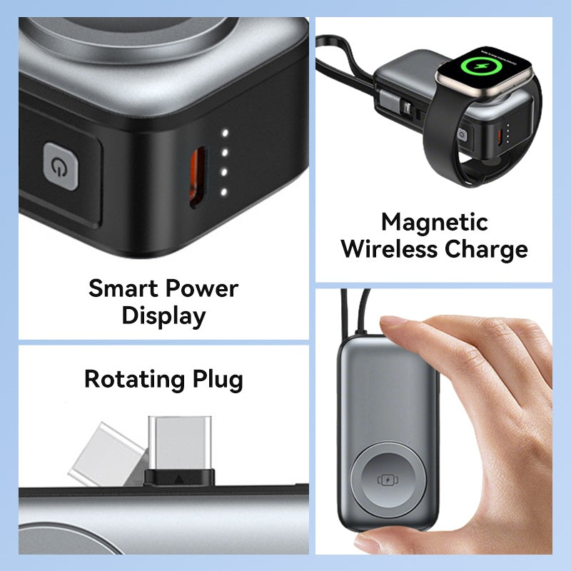 🥳2026 HOT SALE🥳💞50K+ SOLD!📱💨 50% OFF! All-in-One Magnetic Power Bank – Just snap & charge, no cable hunting. 5000mAh, slim design