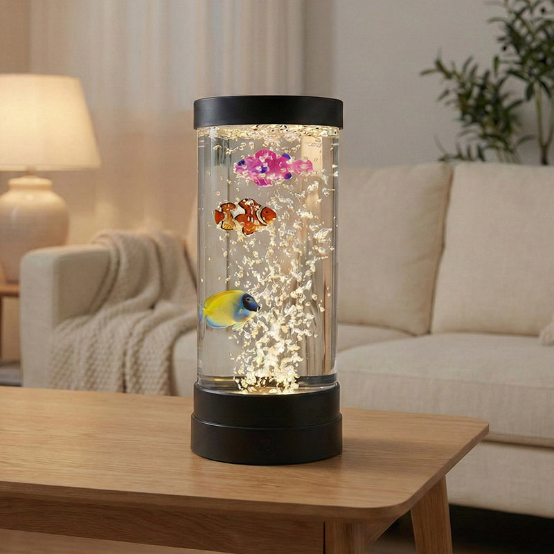 🐟 50% OFF NOW! 💧 LED Fish Aquarium Bubble Lamp – 7-Color LED & Remote Control – USB/Battery Powered & Zen Ambience 🏠