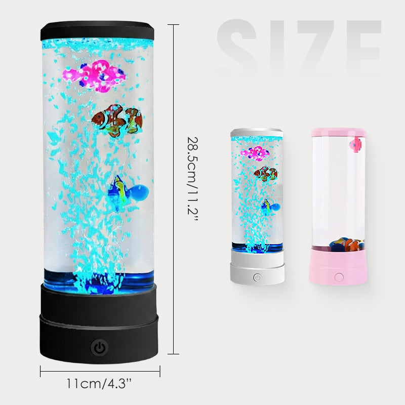 🐟 50% OFF NOW! 💧 LED Fish Aquarium Bubble Lamp – 7-Color LED & Remote Control – USB/Battery Powered & Zen Ambience 🏠