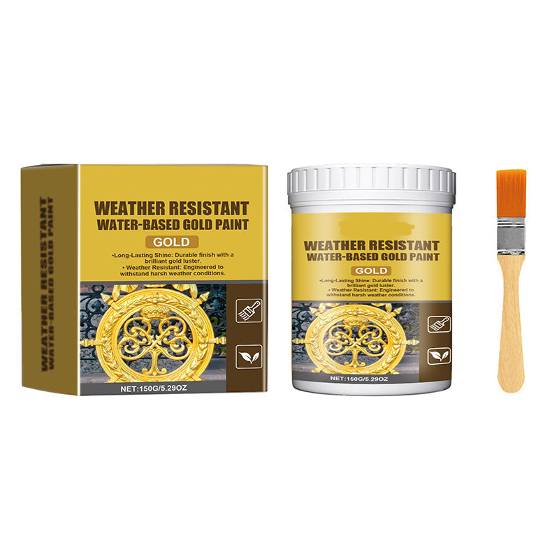 🥳2026 HOT SALE🥳💞50K+ SOLD!🏠✨ 50% OFF! Weather Resistant Gold Paint – Water‑based, brilliant shine. Safe for metal, wood & stone. Lasts rain or shine! 🖌️💛