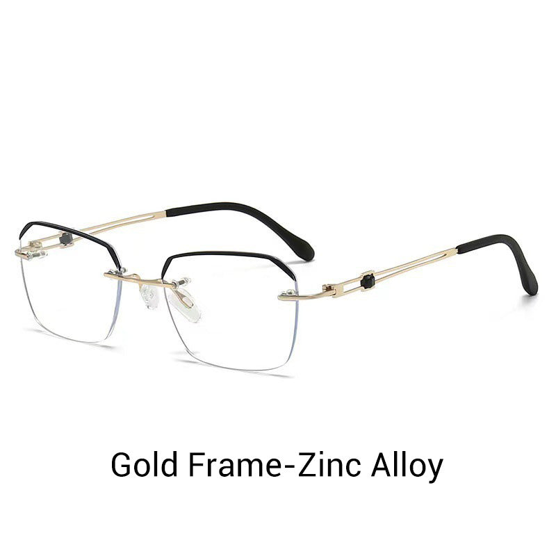 Fashionable HD Rimless Cut Rim 0°Anti Blue Light Glasses