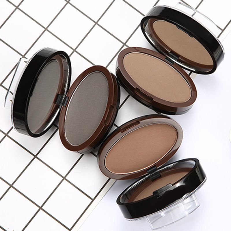 Instant adjustable eyebrow stamp with two-color brow powder
