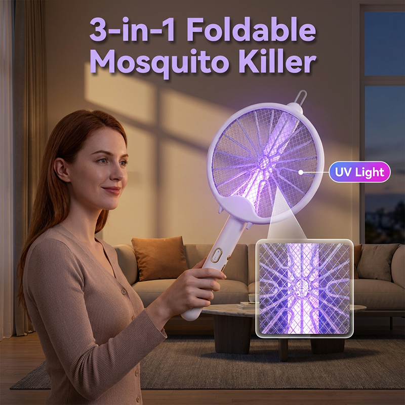 🦟Limited Time Special Price ￡11.99!!✨3-in-1 Foldable Electric Mosquito Racket