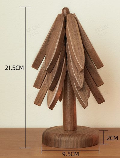 🧑‍🎄Insulated Coasters Solid Wood Christmas Tree Coasters