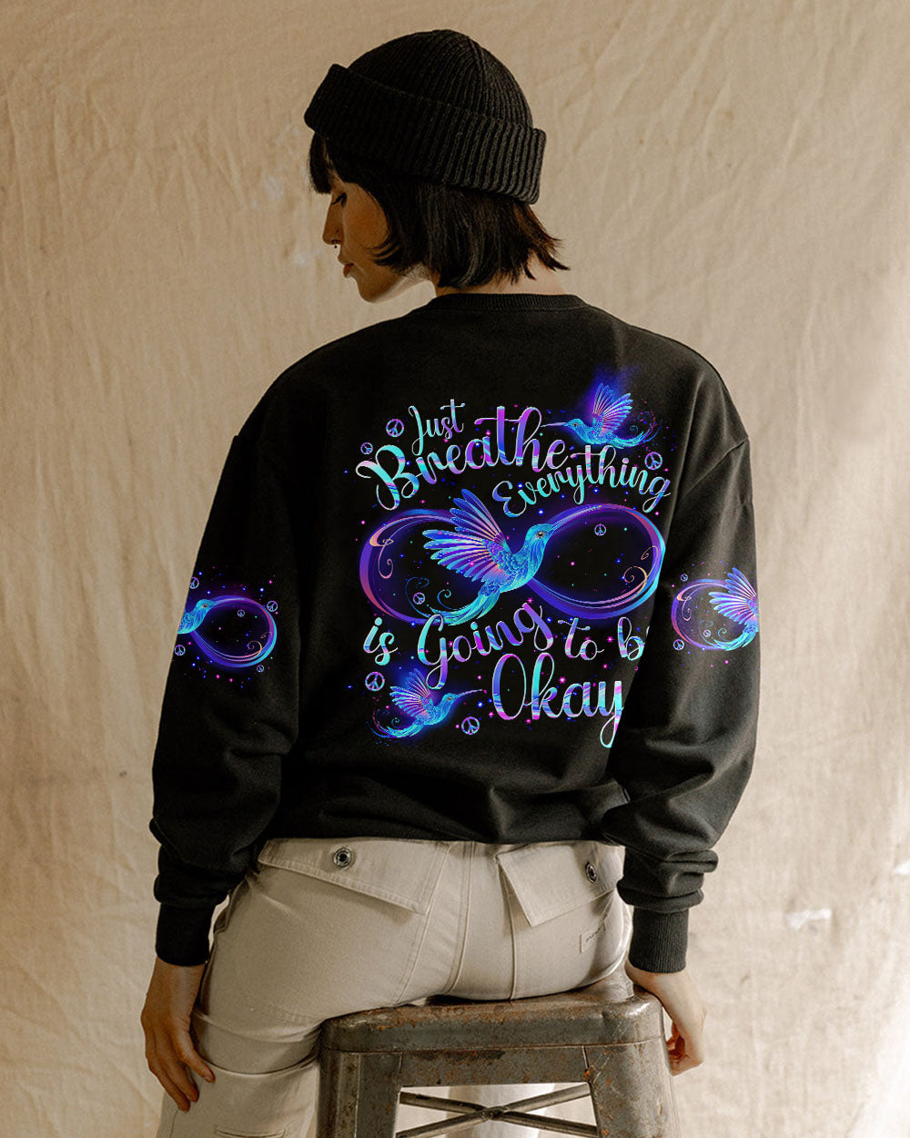 JUST BREATHE HUMMINGBIRD ALL OVER PRINT - TYTM2304243
